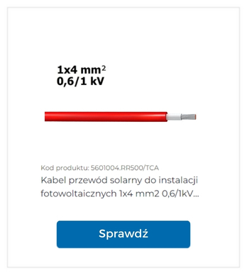 Kabel przewód solarny do instalacji fotowoltaicznych 1x4 mm2 0,6/1kV R500